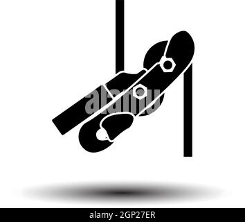 Alpinist Rope Ascender Icon Stock Vector