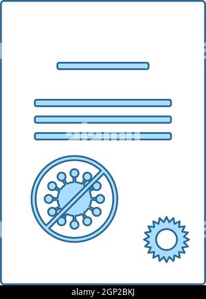 No Coronavirus Certificate Icon Stock Vector