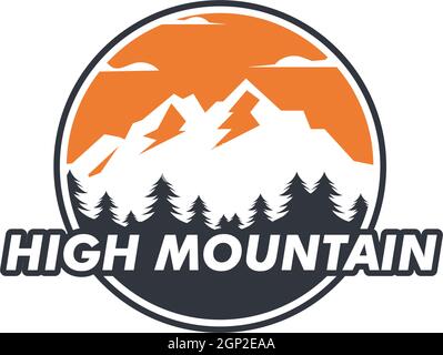 High Mountain icon Logo vector illustration design Stock Vector