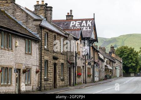 Castleton, a village in High Peak District of Derbyshire, England Stock Photo