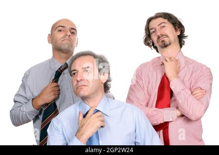 Unhappy business team, isolated in white background Stock Photo