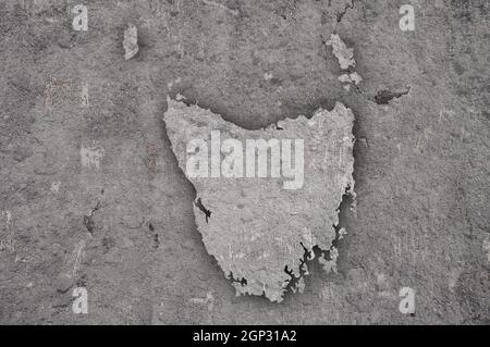 Map of Tasmania on weathered concrete Stock Photo - Alamy