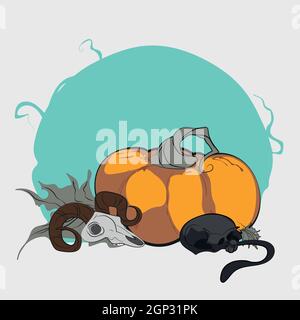 Vector Halloween cover website with space for text Stock Vector