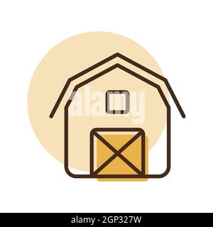 Farm barn vector flat icon Stock Vector