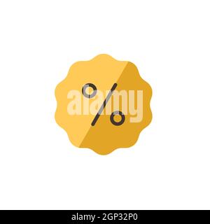 Discount tag. Percent label. Flat color icon. Commerce vector illustration Stock Vector