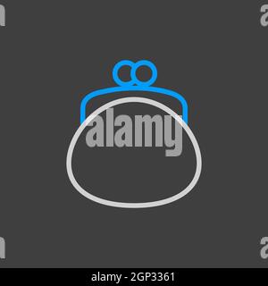 Purse icon vector. Wallet sign isolated on white Stock Vector