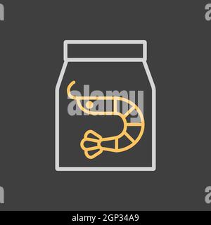 Fast food delivery take away paper bag icon. Stock Vector