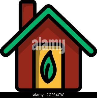 Ecological Home With Leaf Icon Stock Vector