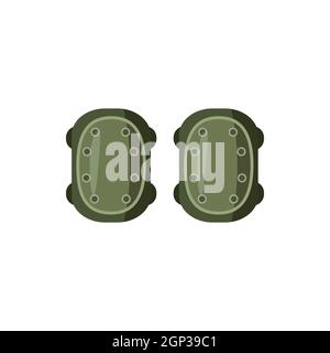 Military knee pads icon, cartoon style Stock Vector