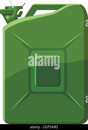 Green jerrycan icon in cartoon style Stock Vector