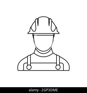 Builder icon in outline style Stock Vector