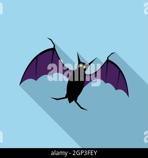 Bat icon, flat style Stock Vector