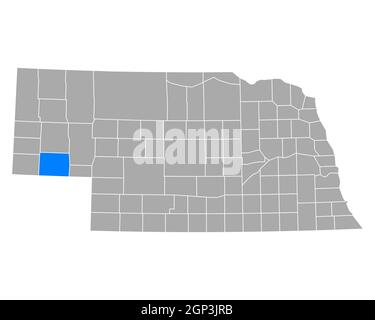 Map of Cheyenne in Nebraska Stock Photo