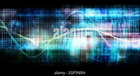Global Integration Network with World Map as Art Stock Photo