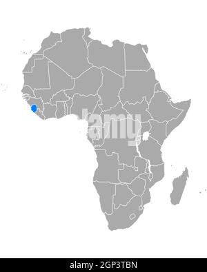 Map of Sierra Leone in blue color Stock Photo - Alamy