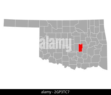 Map of Seminole in Oklahoma Stock Photo