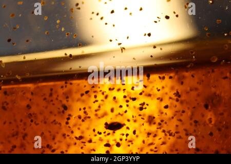 abstract golden background bubbles rare shapes different Stock Photo