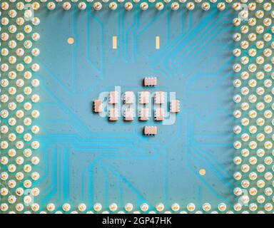 Computer chip cpu, close up; Computer technology. Stock Photo
