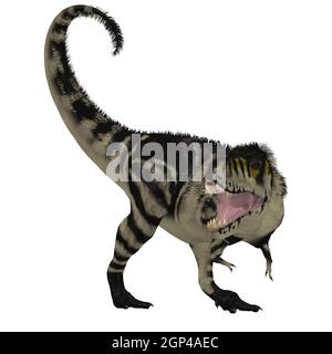 Tyrannosaurus Rex was a carnivorous dinosaur that lived in the Cretaceous Period of North America. Stock Photo