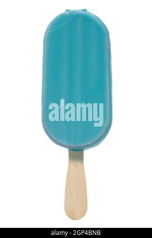 Blueberry creamsicle popsicle isolated on white background Stock Photo
