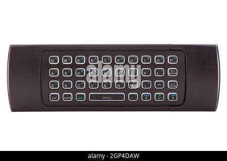 Full keyboard modern remote control for smart tv, isolated on white background Stock Photo