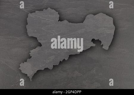 Map of Saxony on dark slate Stock Photo - Alamy