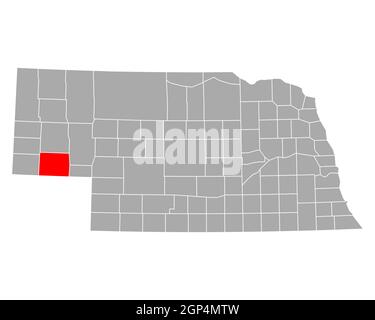 Map of Cheyenne in Nebraska Stock Photo