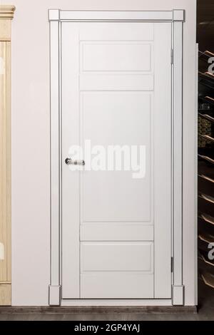 High quality clipart - door for interior design. Plastic and wooden doors in a modern style. Door with frosted glass and without glass. Close-up of an Stock Photo