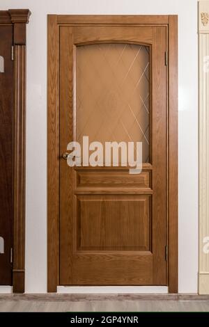 modern wood door design with glass