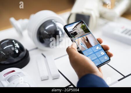 Home Intruder Video Monitoring And Surveillance System Stock Photo