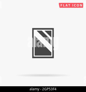 Mirror flat vector icon. Hand drawn style design illustrations. Stock Vector