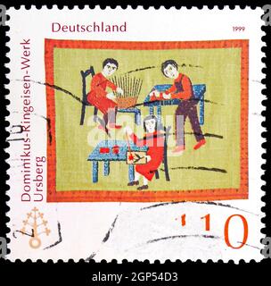 MOSCOW, RUSSIA - AUGUST 5, 2021: Postage stamp printed in Germany shows Dominikus-Ringeisen work, circa 1999 Stock Photo