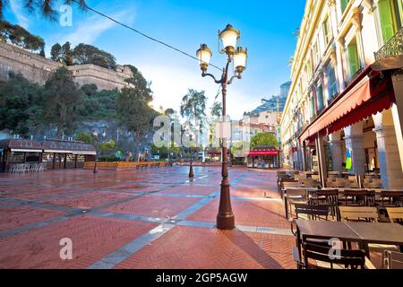 Monaco Place d Armes square and architecture view, Principality of Monaco Stock Photo