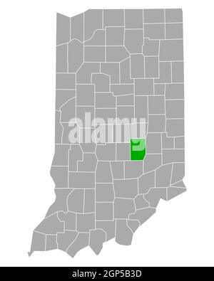 Map of Shelby in Indiana Stock Photo