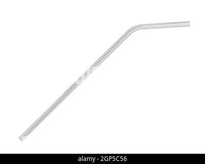 Metallic straw to use instead of plastic one. 3d illustration isolated on white background Stock Photo