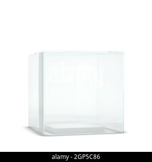 Empty glass display. 3d illustration isolated on white background Stock Photo