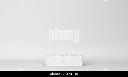 Fluffy rectangular podium. Minimal scene. 3d illustration Stock Photo