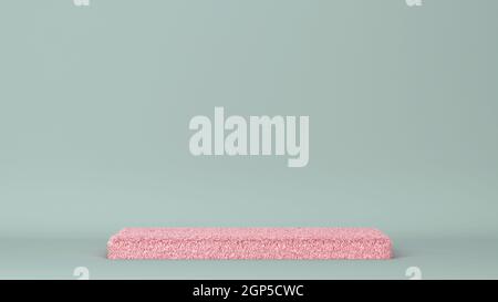 Fluffy rectangular podium. Minimal scene. 3d illustration Stock Photo