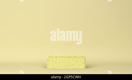 Fluffy rectangular podium. Minimal scene. 3d illustration Stock Photo