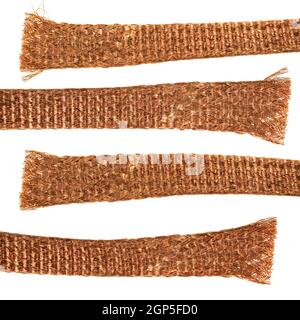 Copper braided wire, isolated on white background Stock Photo