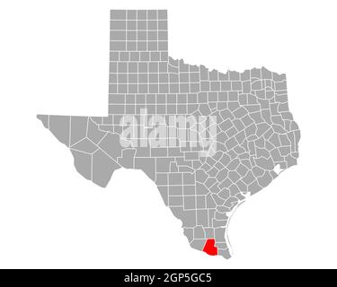 Map of Hidalgo in Texas Stock Photo