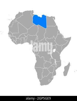 Map of Libya in Africa Stock Photo