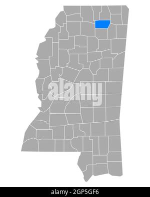 Map of Union in Mississippi Stock Photo