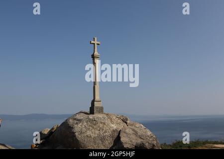 FINISTERRE, ATLANTIC SEA WITH AMAZING VIEWS AT THE END OF THE WAY ST. JAMES, GALICIA, SPAIN Stock Photo