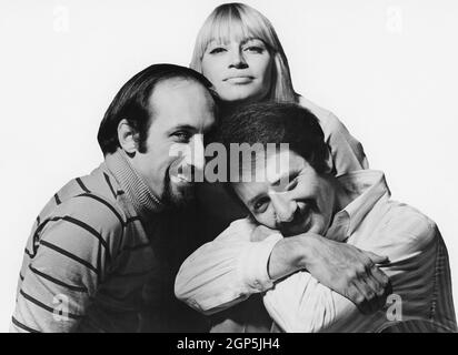 Folk group Peter, Paul and Mary, (from left: Noel Paul Stookey, Peter Yarrow, Mary Travers), circa 1960s