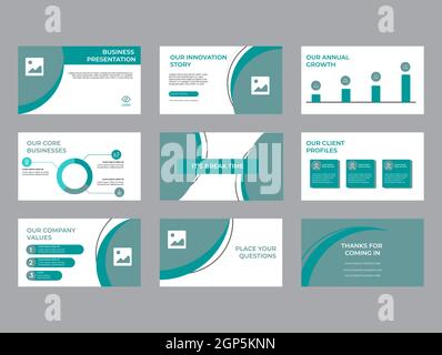 Company Investment Presentation, Pitch deck, Presentation Slides Vector Template. Unique Design Vector Template Stock Vector