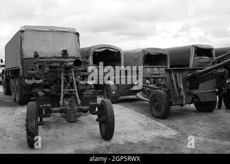 September 2021 - Military trucks at the Goodwood Revival race meeting Stock Photo