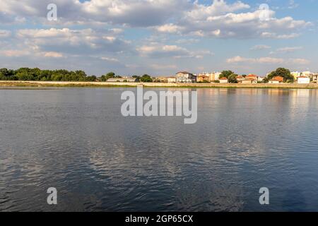 SVILENGRAD, BULGARIA - JULY 19, 2020: Sixteenth century Mustafa Pasha Bridge (Old Bridge) over Maritsa river in town of Svilengrad, Haskovo Region, Bu Stock Photo