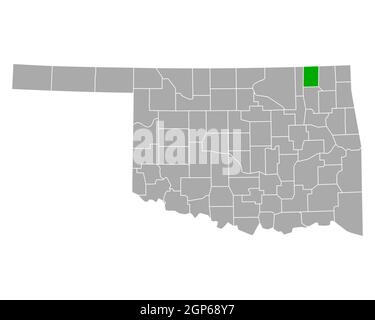 Map of Nowata in Oklahoma Stock Photo