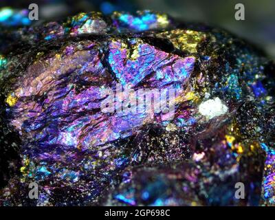 Bornite, also known as peacock ore Stock Photo